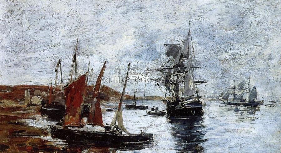 Camaret, Boats on the Shore - 尤金·布丹